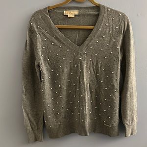 Michael Kors gray studded sweater